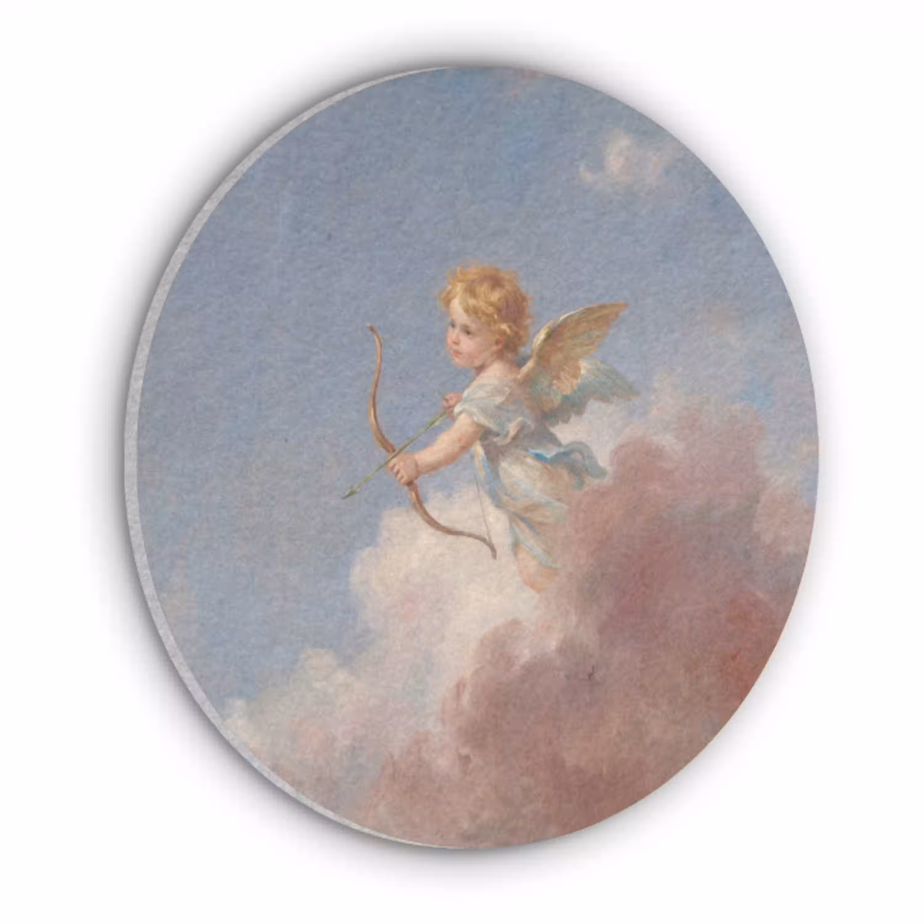 Engel - Pijl en boog - Mythologie - Klassiek Akoestische PET Vilt - Rond klein -3d