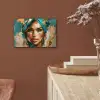 Vrouw - Portret - Goud - Luxe - Blauw aluminium wit klein -sfeer4
