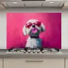 Pink - Hond - Bubbel keuken achterwand spatscherm klein -3d_website