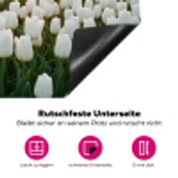 Tulpen - Landschap - Wit Inductie beschermer vinyl 3mm klein -zzzzzzz-lf-onderkant