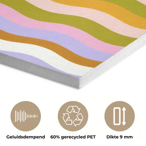 lijnen - Golven - Pastelkleuren - Patroon PET vilt klein -closeup_NL