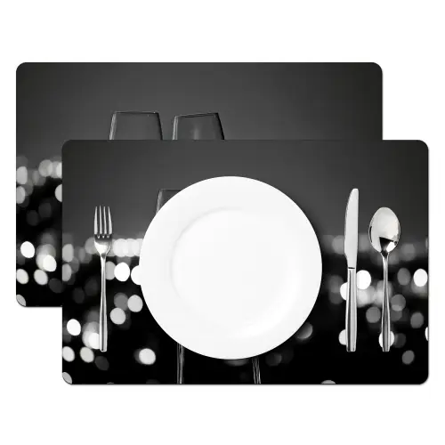 Bubbels - Proosten - Champagneglazen - Stadslichten Placemat vinyl groot -zzsfeer2_Kitchenyeah-website