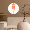 Schepijs - Hoorntje - Illustratie - Minimalistisch Wandcirkel behangsticker klein -sfeer1