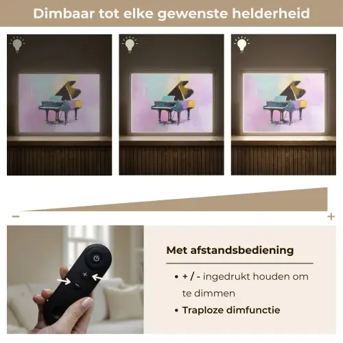 Piano - Pastel - Elegant - Dromerig Light Box met batterij (Wandlamp) middel -USP_dimbaarNL