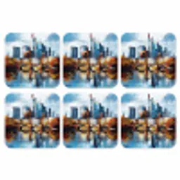 Bomen Frankfurt- Stad - Skyline - Brug onderzetter kurk middel -3d