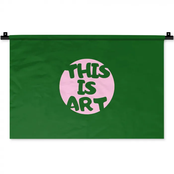 Cirkel - Roze - Tekst - Art Wandkleed katoen klein -zz3d