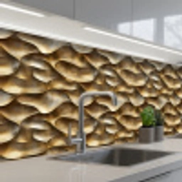 Abstract - Antiek - Goud keuken achterwand 2 middel 871 -3d_schuin