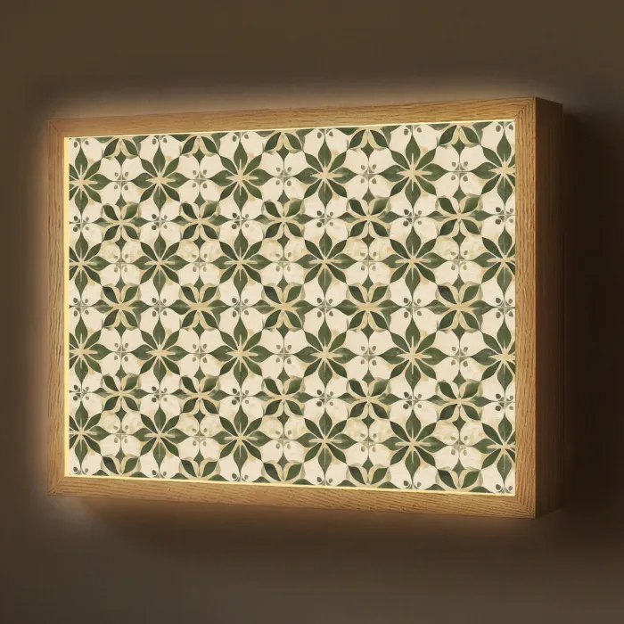 Tegel - Dessin - Groen Light Box met batterij (Wandlamp) middel 907 -z3d_website