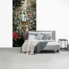 Kerstfeest - Dennenbos - Rood fotobehang vinyl groot -slaapkamer