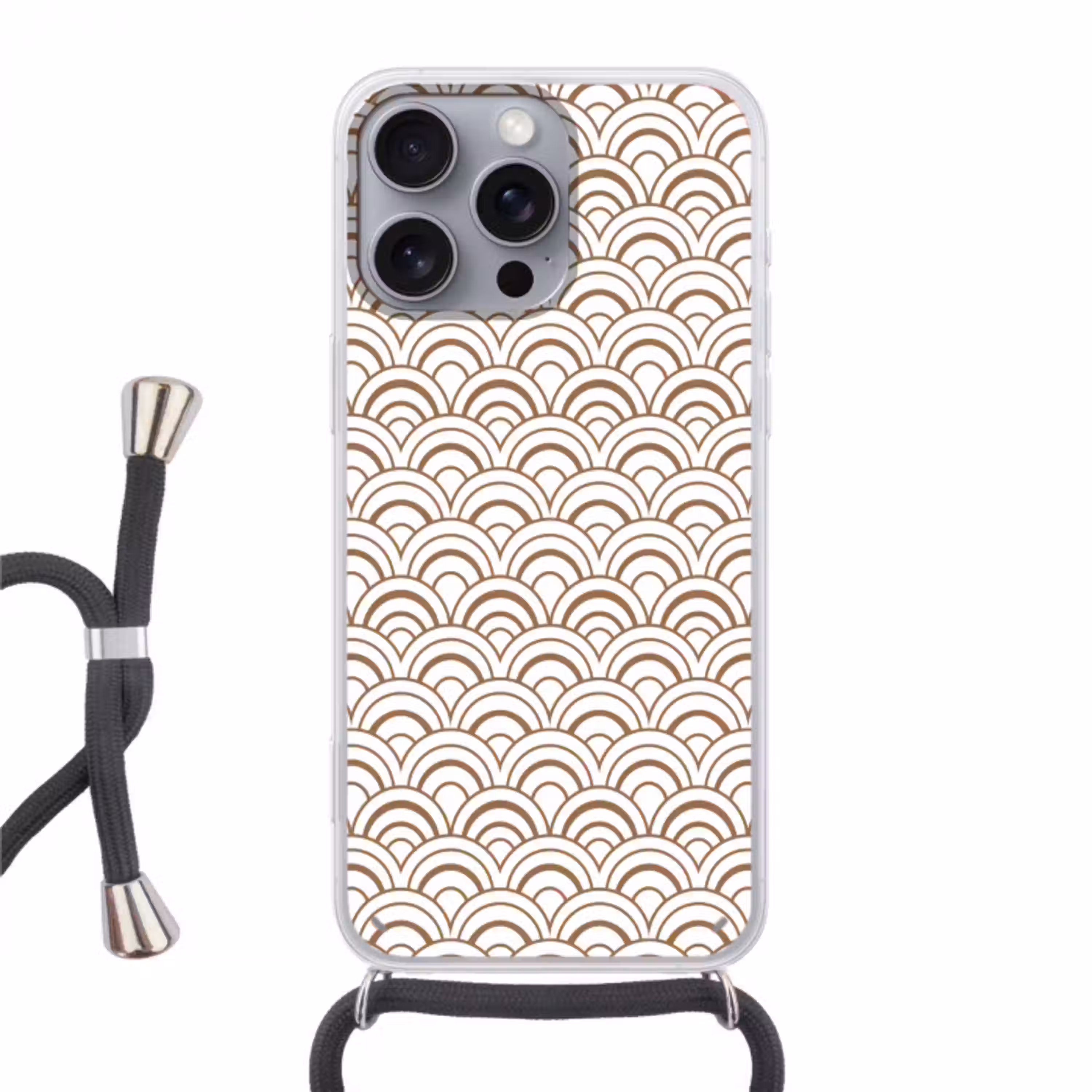 Klassiek - Motief - Terracotta Hoesje iPhone 16 Pro Max met koord klein 804 -3d
