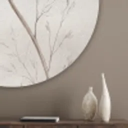 Vlinder - Bloem -Natuur - Beige Akoestische PET Vilt - Rond klein -sfeer5_closeup