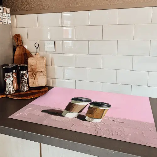 Koffiebekers - Deksel - Verf - Textuur Inductie beschermer vinyl 3mm klein -sfeer3
