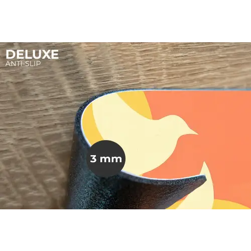 Vogels - Cirkels - Geel Placemat vinyl groot -closeup