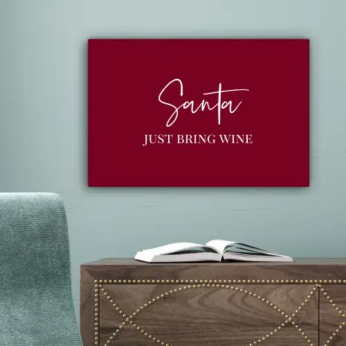 Santa - Wine - Rood - Kerst - Kerstman canvas 2cm klein -sfeer4