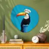 Tucan - Sokkel - Vogel - Koksmuts Wandcirkel Organisch Plexiglas middel -sfeer2