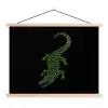 Krokodil - Groen - Tijgerachtig - Strepen textielposter latten blank klein -3d
