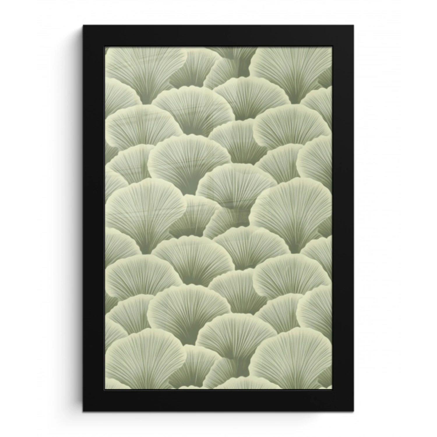 Waaier - Blad - Groen fotolijst zwart zonder passe partout klein 224 -3d