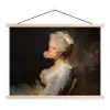 Vrouw - Barokjurk - Kauwgom textielposter latten blank klein -3d