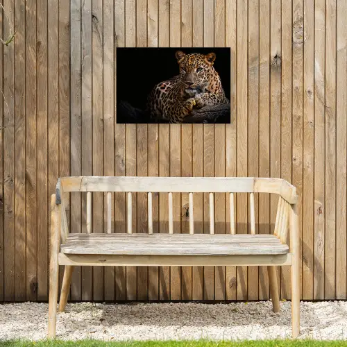 Wilde dieren - Panter - Portret - Zwart - Dieren Tuinposter op houten frame 2 cm dik klein -sfeer4