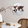 Wereldkaart - Koffiebonen - Suikerklontjes Wandcirkel plexiglas klein -sfeer4