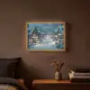 Kerstdorp - Kerst - Sneeuw - Winter Light Box met batterij (Wandlamp) middel -sfeer4