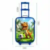 Dino met een voetbal in groen landschap Kinderkoffer - Blauw klein -productfoto_formaten