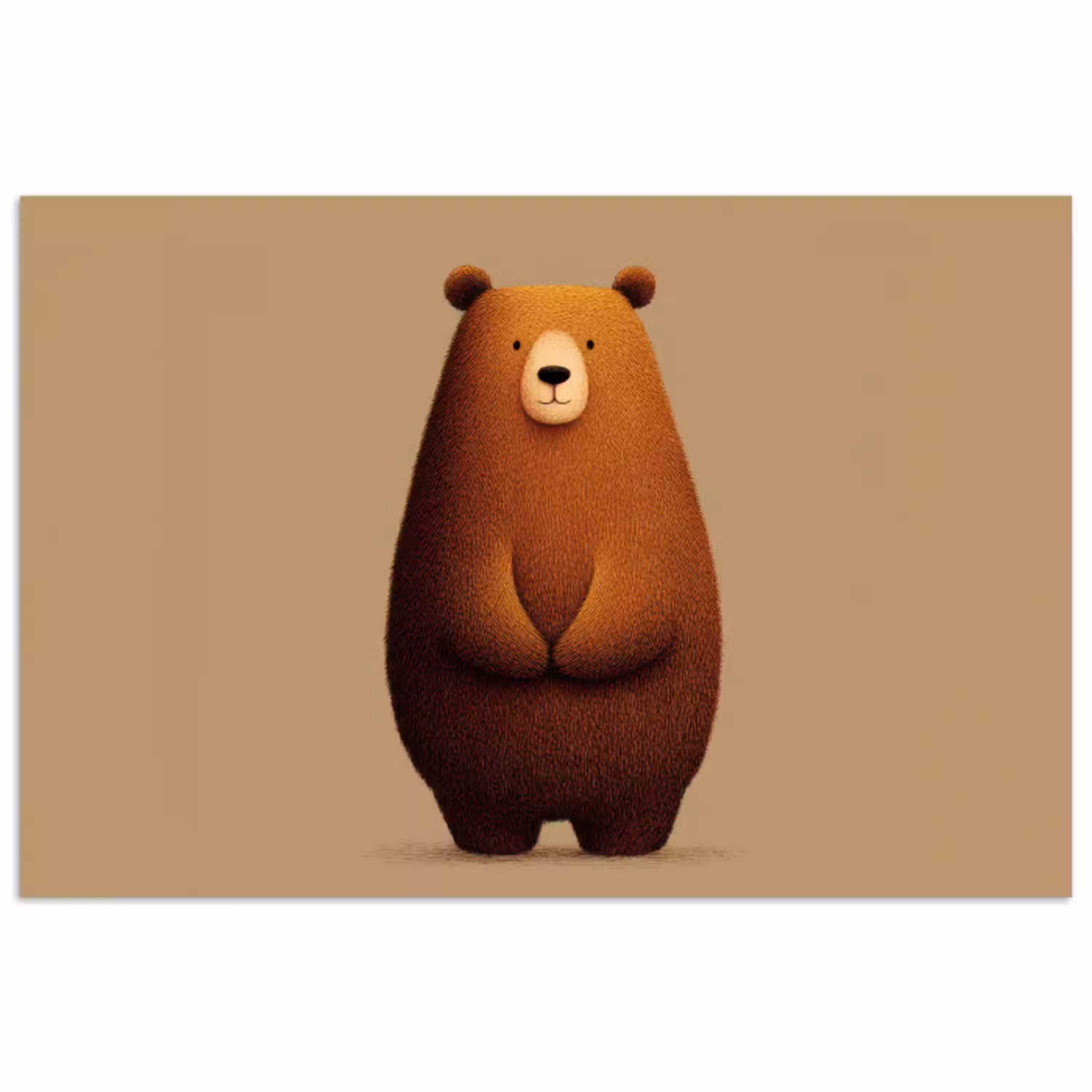 Beer - Minimalistisch - Bruin poster papier klein -3d