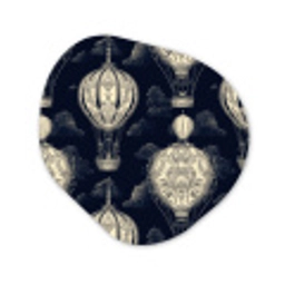 Luchtballonnen - Wolken - Patroon - Donkerblauw Wandcirkel Organisch Forex 3mm klein 629 -3d