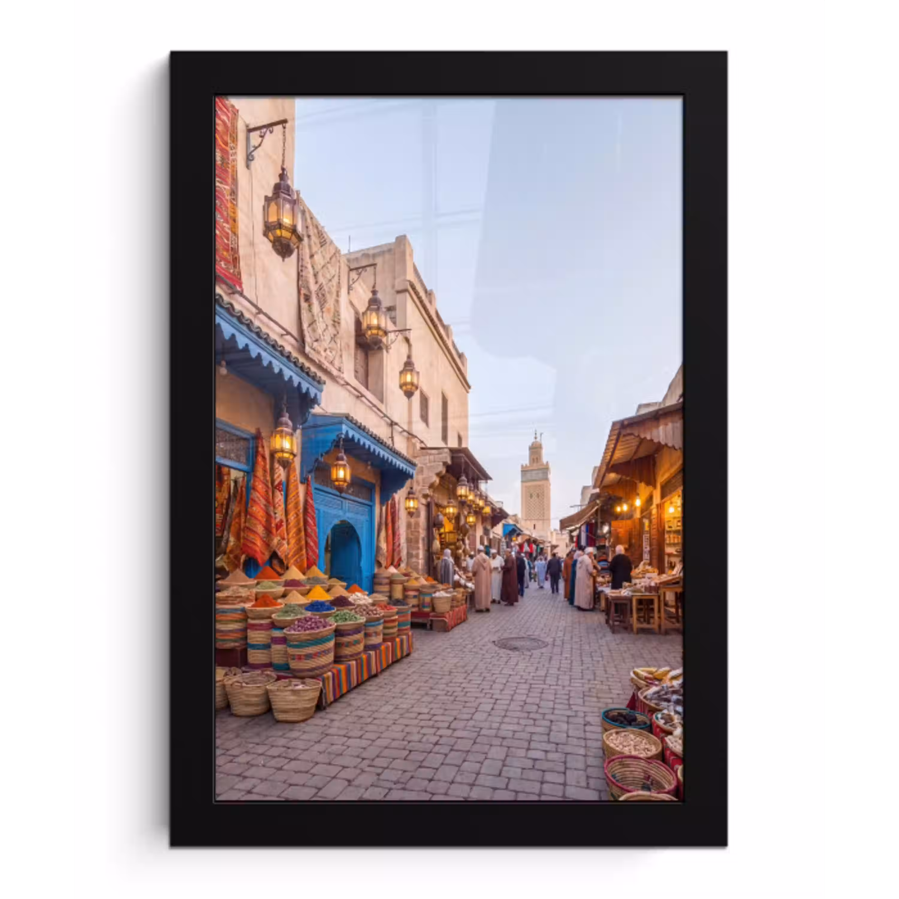 Markt - Oosters - Kleurrijk fotolijst zwart zonder passe partout klein -3d