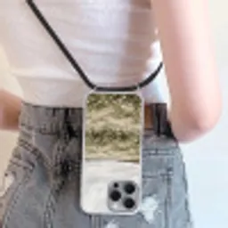 Illustratie - Landschap - Wit Hoesje iPhone 16 Pro Max met koord klein -sfeer5