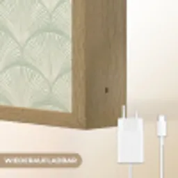 Waaiers - Patroon - Groen Light Box met batterij (Wandlamp) middel 907 -USP_websiteoplaadbaarDE