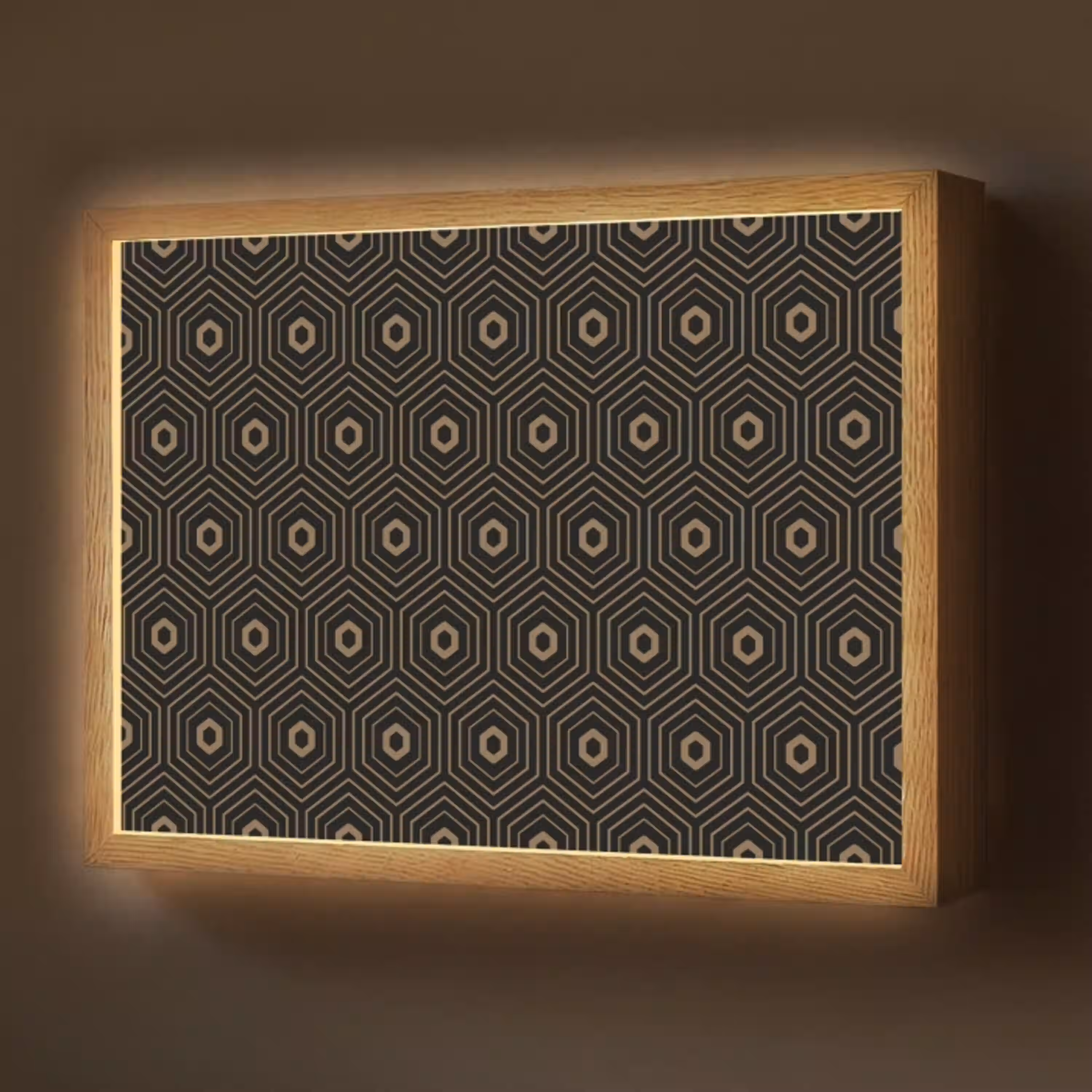 Goud - Illusie - Patroon Light Box met batterij (Wandlamp) middel 907 -z3d_website