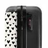 Valentijn harten patroon zwart NBS - Handbagage koffer - Kinderen Unisex middel -slot