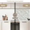 Parelmoerglans - Wit - Schelp keuken achterwand 2 middel 871 -voor-na2_NL