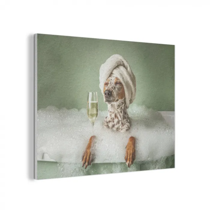 Hond - Bad - Champagne - Handdoek PET vilt klein -3d