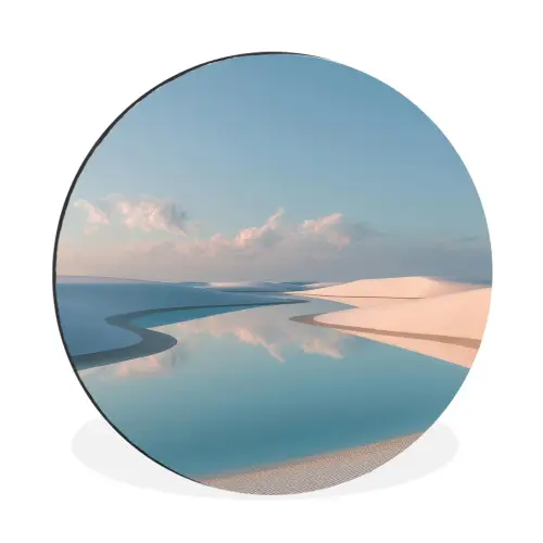 Duinen - Waterplas - Oneindige rust Wandcirkel aluminium klein -3d