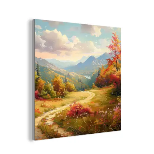 Landschap - Illustratie - Natuur aluminium wit klein -3d