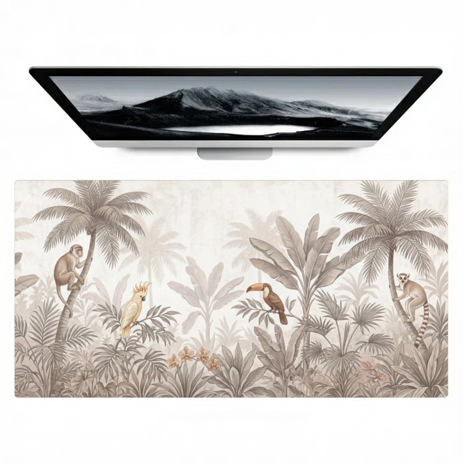 Jungle - Dieren - Palmbomen Muismat XXL klein -zzz3d
