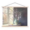 Stilleven - Vaas - Paastak textielposter latten blank klein -3d