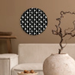 Modern - Geometrisch - Zwart Wandcirkel kunststof plaat 5mm dik klein 188 -sfeer1