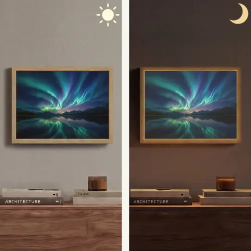 Noorderlicht - Kleurrijk - Bergmeer Light Box met batterij (Wandlamp) middel -sfeer3