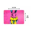 Konijn - Felroze - Sjaal - Abstract Placemat vinyl groot -specs