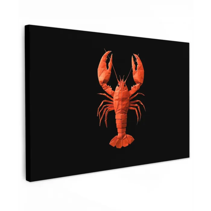 Kreeft - Papier - Origami papier - Rood canvas 2cm klein -z3d