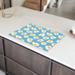 Eieren - Dooiers - Blauw Inductie beschermer vinyl 3mm klein 276 -sfeer8
