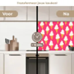 Softijs - Horentje - Roze keuken achterwand 2 middel 871 -voor-na2_NL