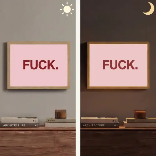 Statement - Krachtig - Roze Light Box met batterij (Wandlamp) middel -sfeer3