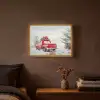 Auto - Rood - Cadeaus - Winter - Sneeuw - Kerst Light Box met batterij (Wandlamp) middel -sfeer4