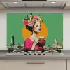 Retro - Vrouw - Stad - Zon keuken achterwand spatscherm klein -3d_website