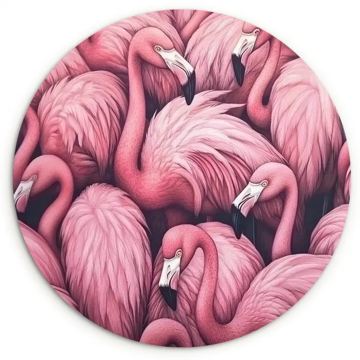 Flamingo - Roze - Dieren Wandcirkel plexiglas klein -3d