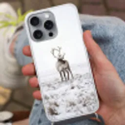 Rendier - Gewei - Sneeuw - Winter Hoesje iPhone 16 Pro Max met koord klein -sfeer3